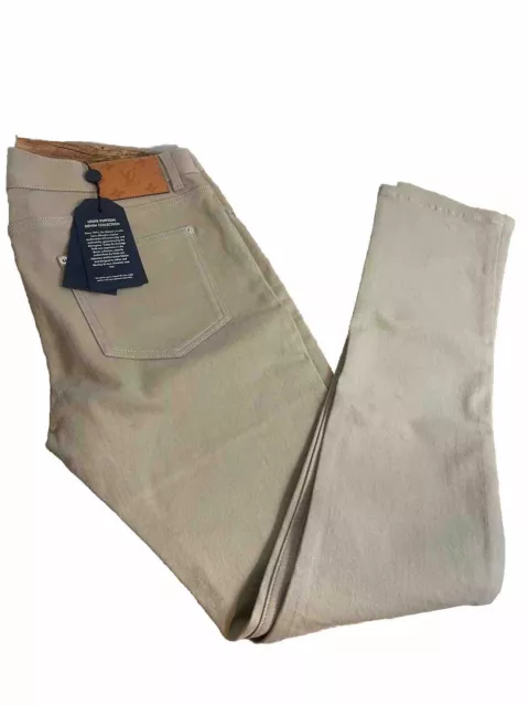 Louis Vuitton Jeans Men’s Cotton Stretch Slim Beige Made In France BNWT RRP £630