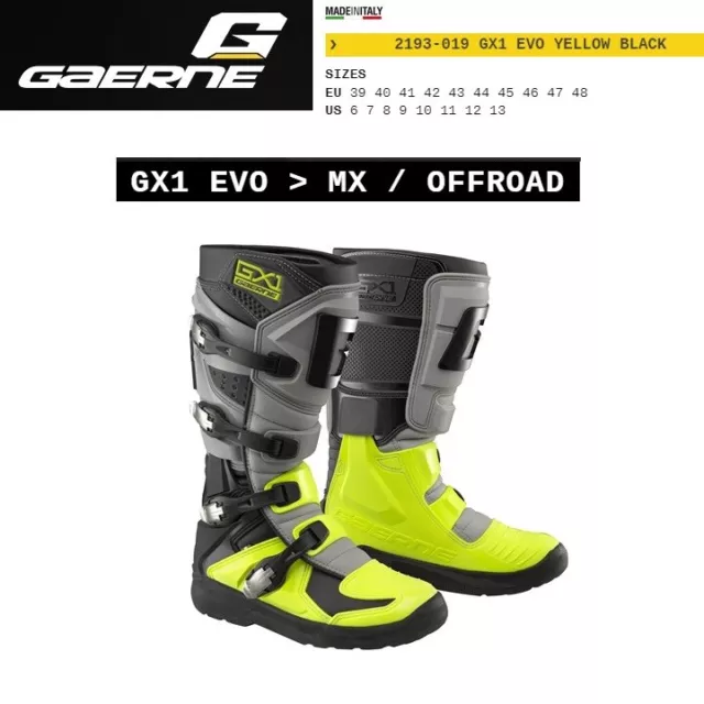 Stivali GX1 EVO MX OFFROAD GAERNE GIALLO NERO 2193-019