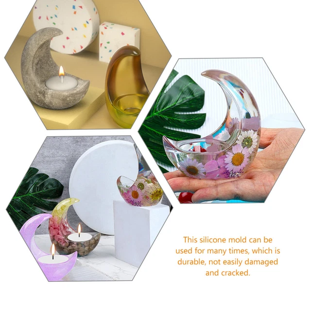1 Set Silikon Mond Förmigen Kristall Epoxy Kerze Tasse 4