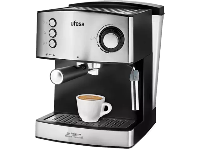 Cafetera express - Ufesa CE7240, 20 bar, 850 W, 1.6 L, Manual, Función calienta