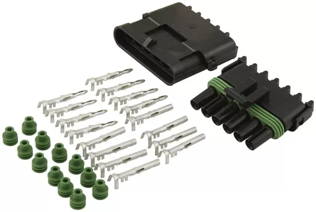 Allstar Performance All76270 6-Wire Weather Pack Connector Kit Electrical Connec