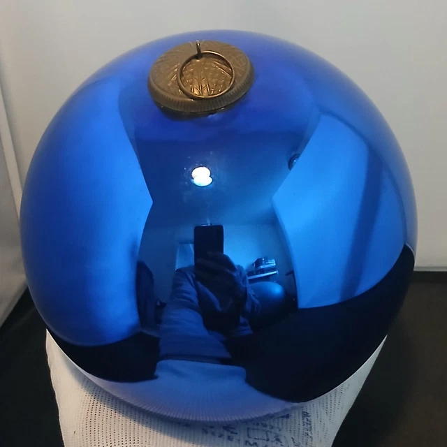 Boule De Noël Ancienne En Verre Soufflé - Décoration Églomisée Sapin | Vintage Français