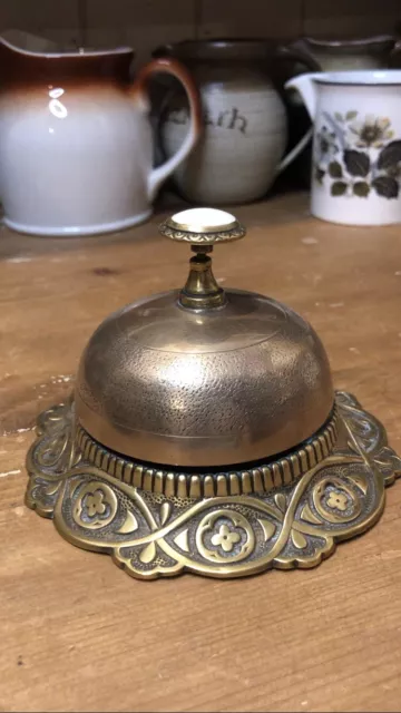 Antique Bronze Brass Hotel Reception Shop Desk Counter Service Bell Prop