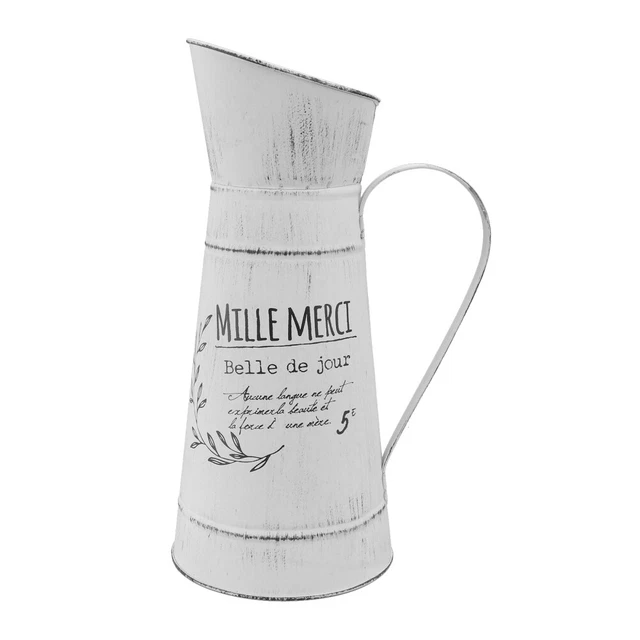 Vintage Flower Vase Metal Jug Vase Pitcher Tin Flower Pot Flower Arrangement