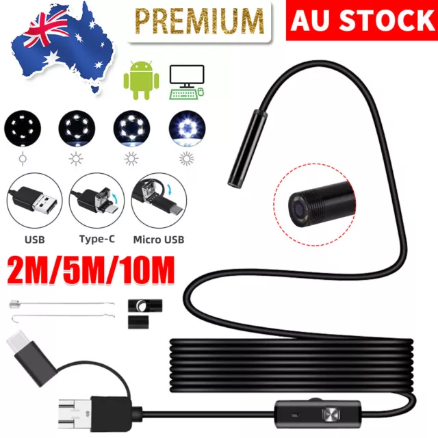 Waterproof HD Endoscope USB Type-C Borescope Snake Inspection Camera For Android