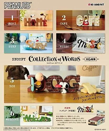 Re-Ment SNOOPY COLLECTION of WORDS BOX product, 6 types, 6 pieces, PVC New F/S