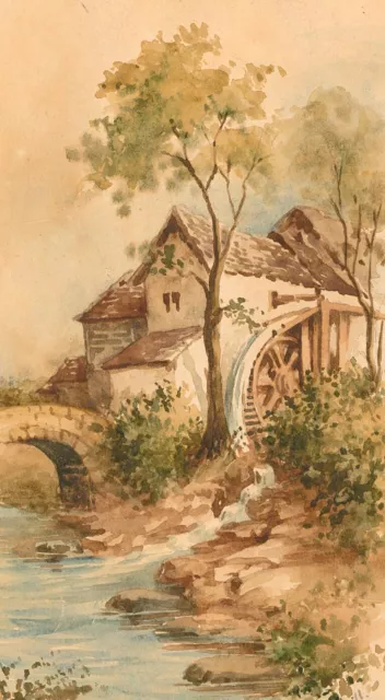 R.K.W. - Aquarelle Du Début Du 20E Siècle, Ancien Moulin À Eau, Minnigaff