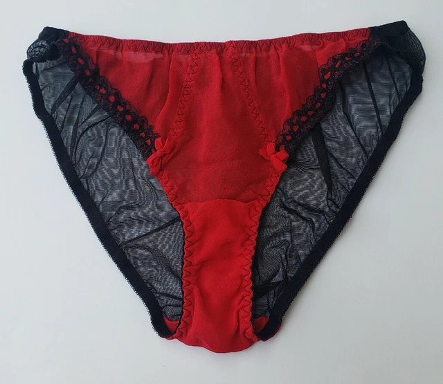 VINTAGE VICTORIA’S SECRET HiCut String Bikini Panty Size Small Red