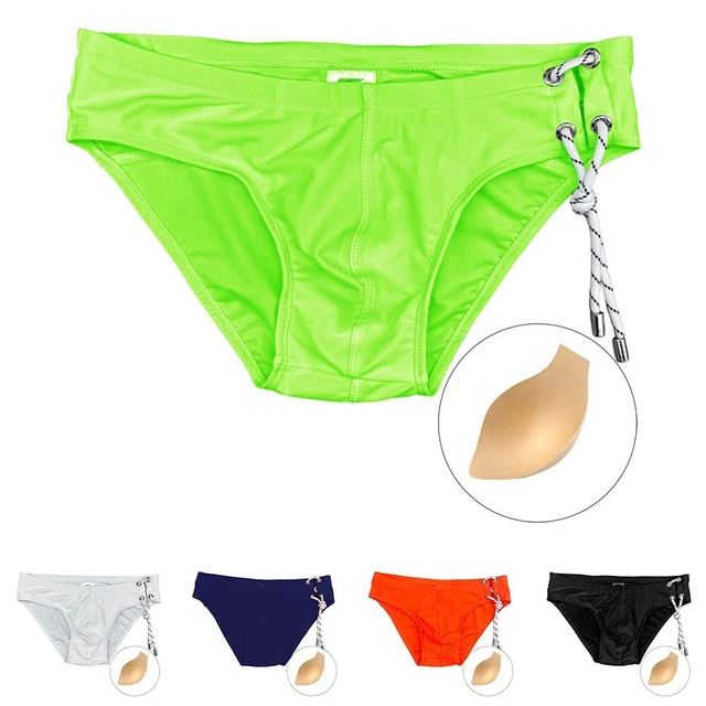 Pantaloncini da spiaggia bianchi classici da nuoto da uomo tazza ad asciugatura
