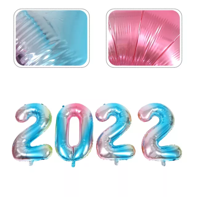 2 Sets Articles De Mariage Ballon 2022 Nombre Ballons Réveillon Nouvel An