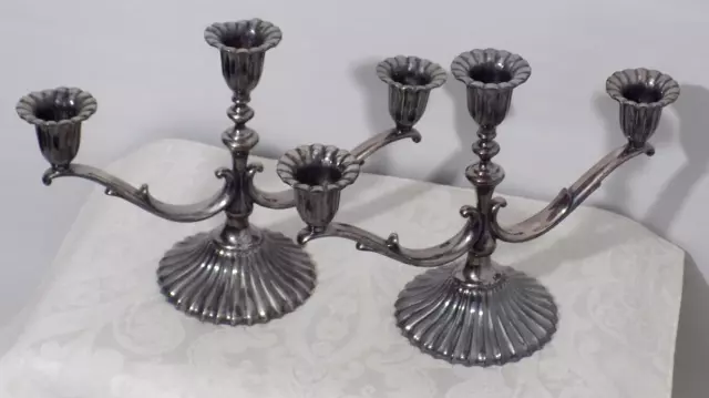 2 Homan Silverplate Candle Holders #208 Free Shipping