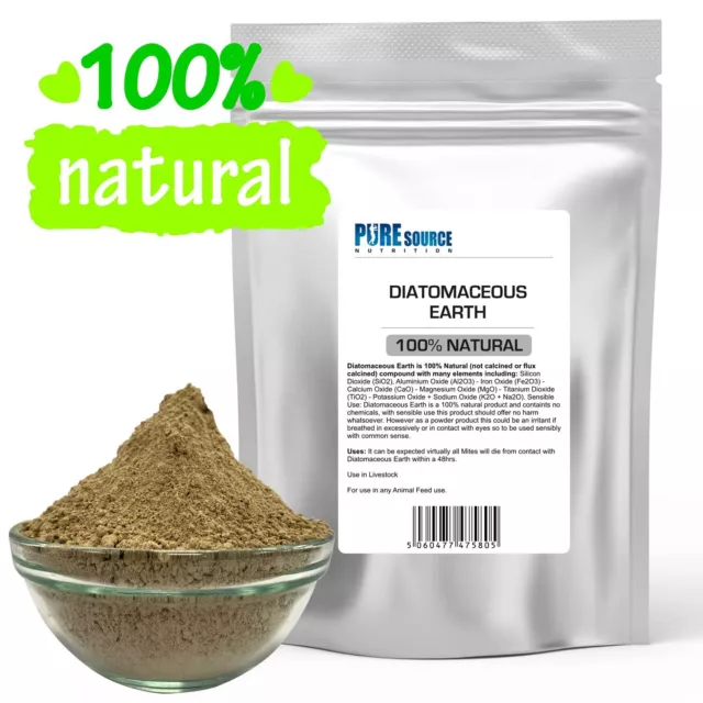 Diatomaceous Earth DE - FEED Grade Red Mite Fleas Ticks Worming Powder 100% Pure