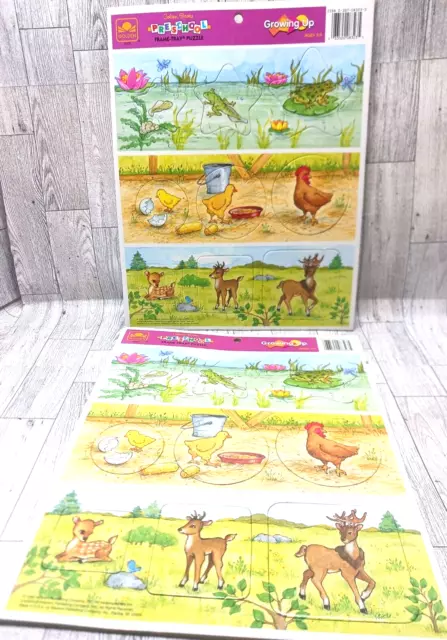 Animals Golden Books Preschool Frame Tray Puzzle 1994 Vintage By Golden Lot Of 2