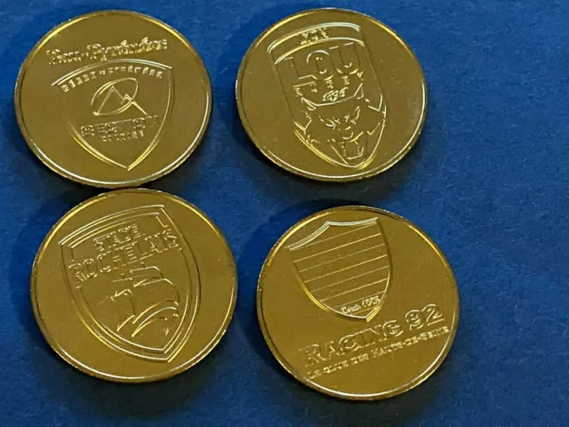 Lot De 4 Jetons Touristique Monnaie De Paris Club De Rugby Top 14   Neuf