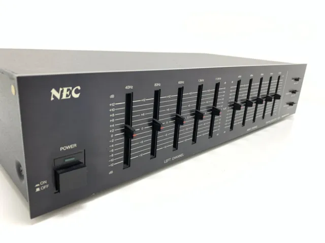 NEC E105E Stereo Graphic Equalizer 5 Bands Vintage DIN CONECTOR WORK Good Look