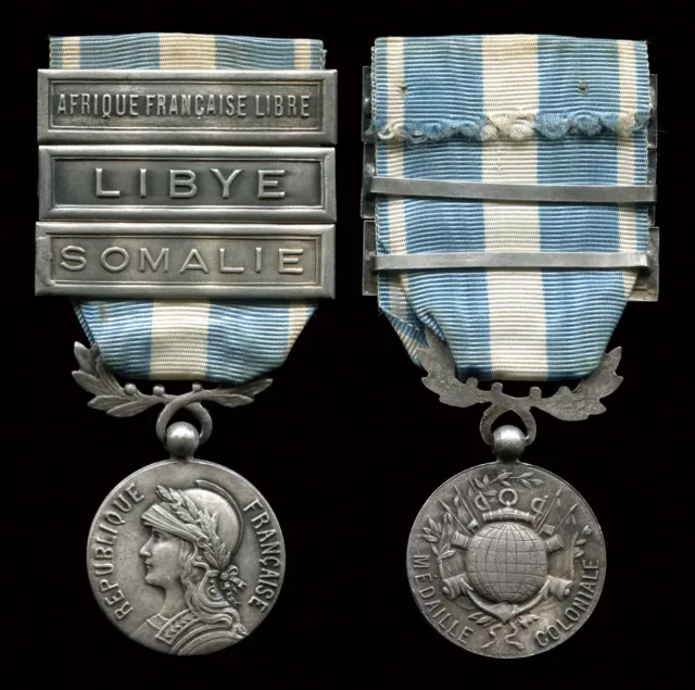 Médaille Coloniale Delande agrafes AFL, Libye et Somalie