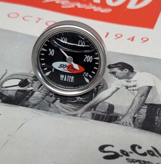 So-Cal Speed Shop Direct fit TEMPERATURE GAUGE Liquid Filled vtg Hot Rod scta V8