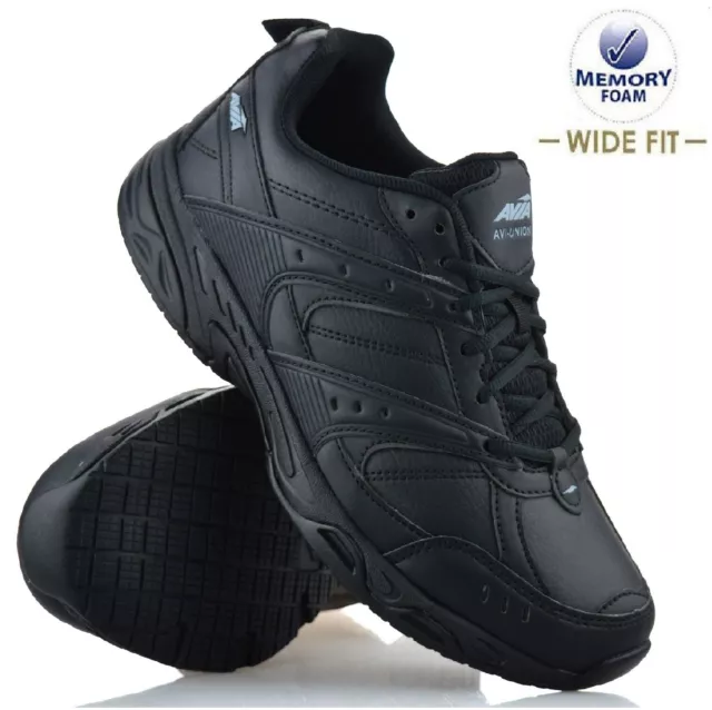 Mens Non Slip Memory Foam Wide Fit Walking Running Sports Lace Up Trainers Shoes