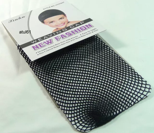 Black Real Hair Elastic Wig Cap Fishnet Liner Weaving Mesh Stocking Sleep Net