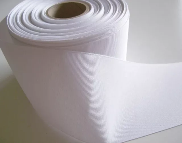 Offray White Grosgrain Ribbon 3 inches wide x 10 yards, Wide White Ribbon, 168