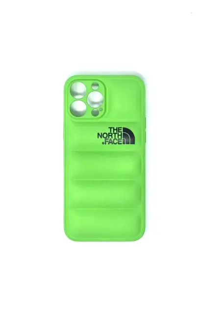 Cover Iphone 13 Pro Max "The North Face" Puffer Piumino Verde Silicone Case