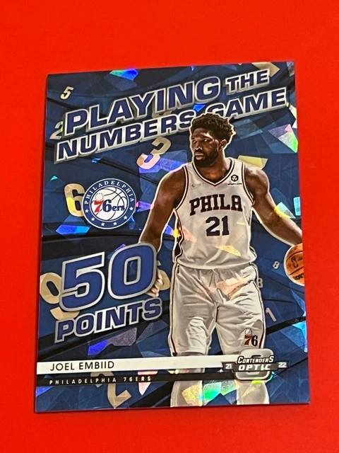 2021-22 Panini Contenders Optic Joel Embiid #12 Blue Cracked Ice s# /75