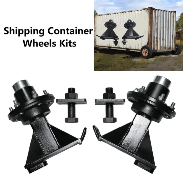 6x 5.5 Lug Superior Shipping Container Wheels, Bolt-on Spindle Kit(Super thick)