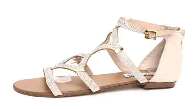 Steve Madden Castel Women's Natural Embellished Sandal Sz 8.5B N3701*