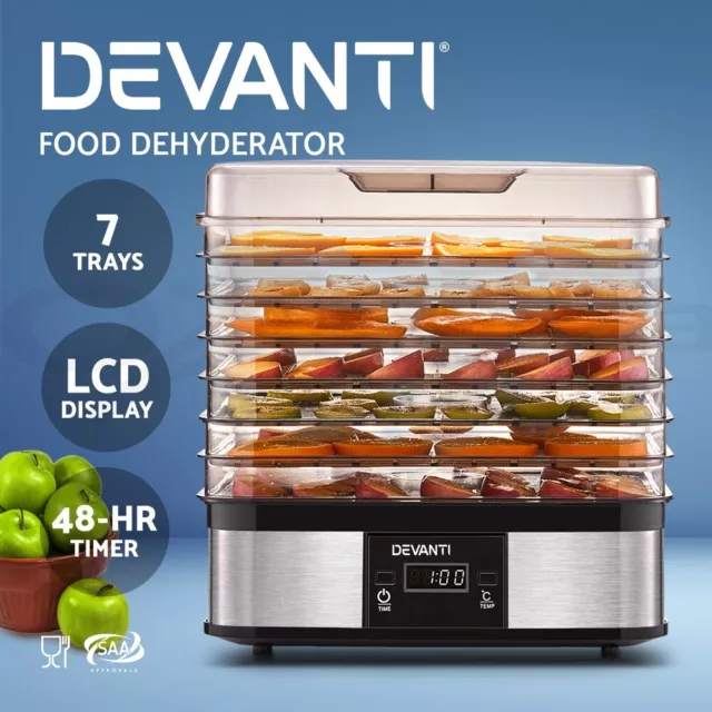 Devanti 7 Trays Food Dehydrator Commercial Fruit Dehydrators Beef Jerky Dryer