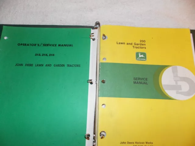 JOHN DEERE 210,212,214,216 Tractors-Operators/Service Man. & Big Service Manual