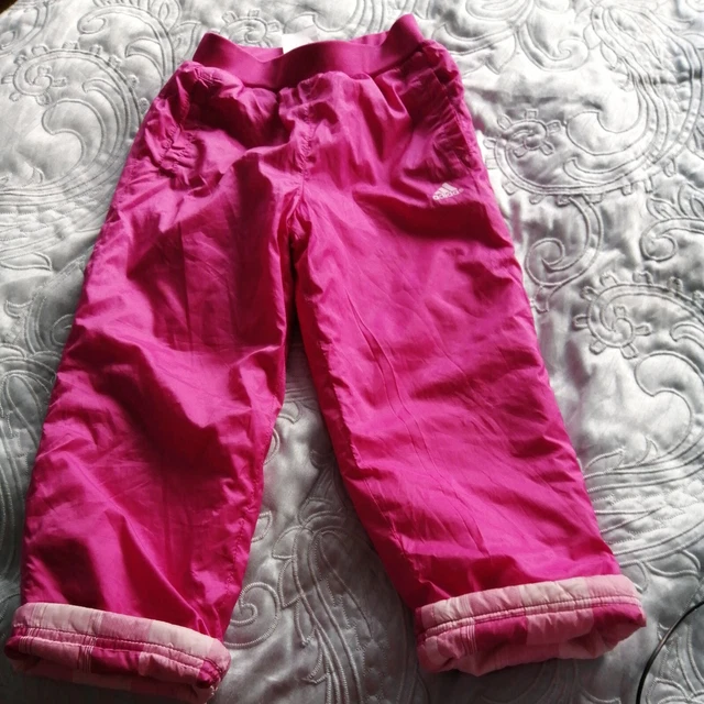 Adidas Clima Proof Girls pink padded over trousers size 104 (age3 - 4)