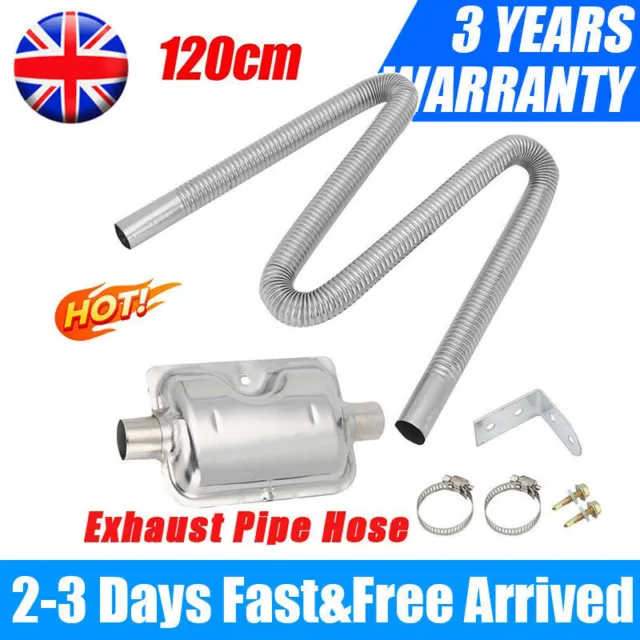 120cm Silencer Stainless Steel Exhaust Pipe Hose Car Parking Air Heater Diesel +