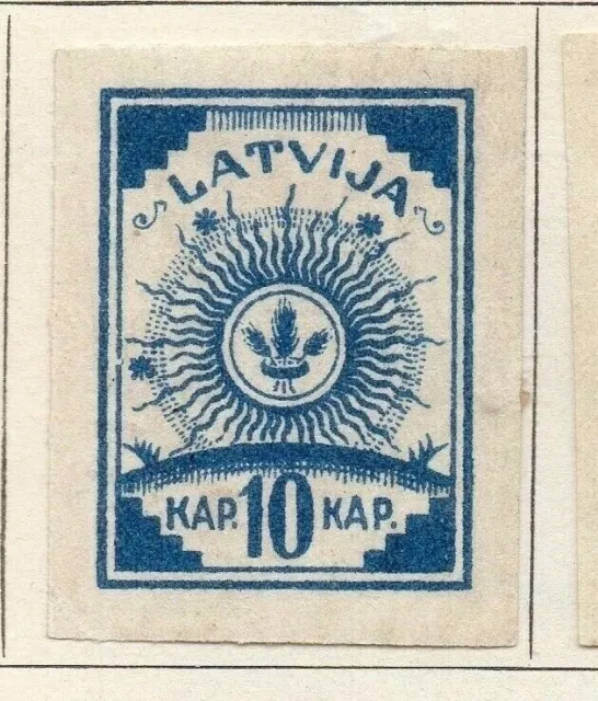 Latvia 1919 Early Issue Fine Mint Hinged 10k. Imperf 147380