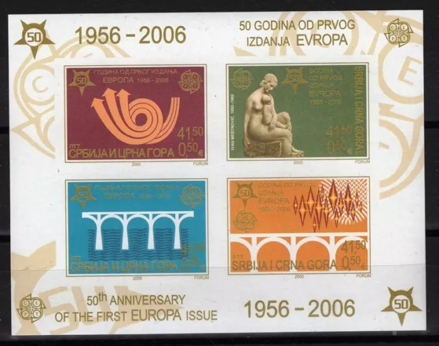 Serbia 2006 europa cept 50 years souvenir sheet MNH