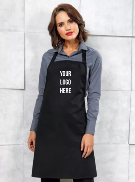 Personalised Apron Embroidered with Text or Logo - Premier Workwear - Bib Apron