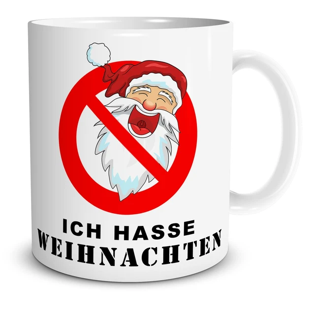 Tasse Spruch Ich hasse Weihnachten Kaffeetasse Fun Becher Arbeit Geschenk witzig