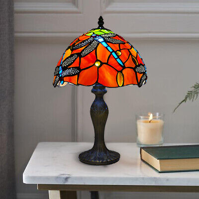 Tiffany Style 10 inch Dragonfly Table Lamp Handcrafted Art Unique Design Shade