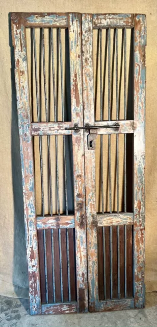 Antique Architectural Salvaged Wood & Iron Doors. Wine Cellar Doors