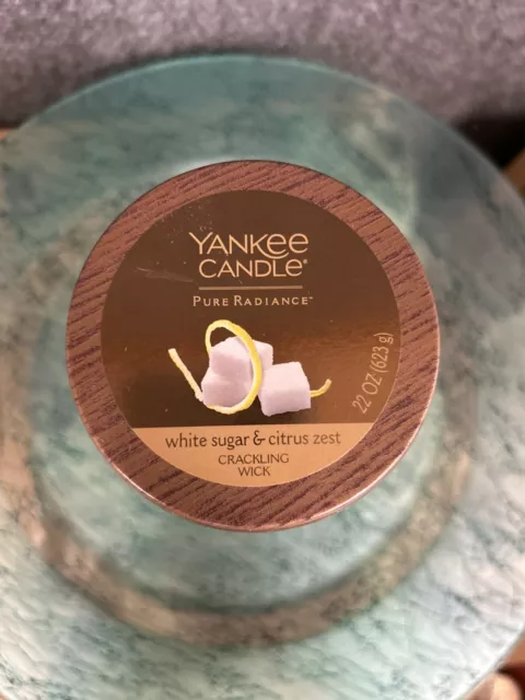 Yankee Candle Pure Radiance Crackling White Sugar & Citrus Zest 22 Oz Candle 2pk