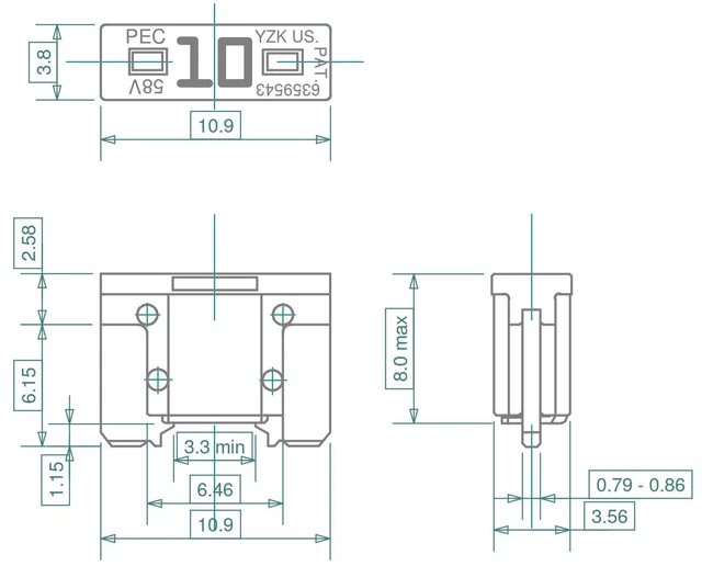 Lot 1 2 5 10 mini fusibles 10A auto moto à lame low profile rouge pince fusible 2