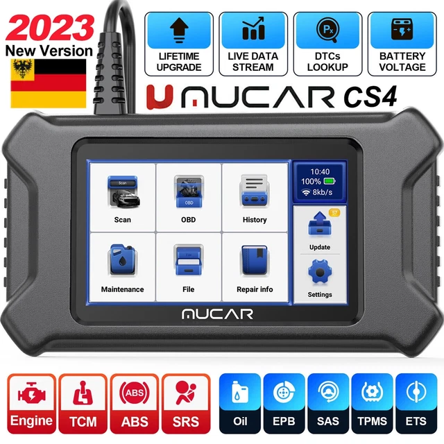 MUCAR CS4 KFZ Profi OBD2 Diagnosegerät AutoVIN Scanner ABS SRS ECM TCM Original