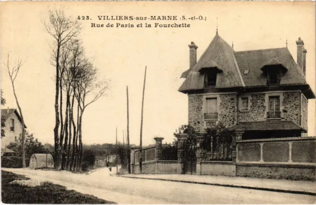 CPA AK Villiers s Marne Rue de Paris et la Fourchette FRANCE (1282916)
