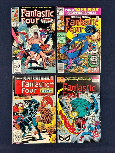 Fantastic Four comic book lot of 4 #327 Annuals #15 #21 #22 NM Condition