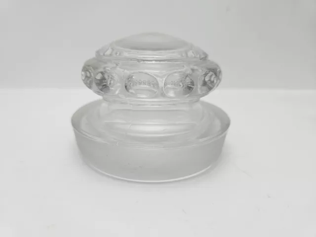 Apothecary Clear Glass Jar Replacement Lid Thumb Print Dome Top Ground Stopper