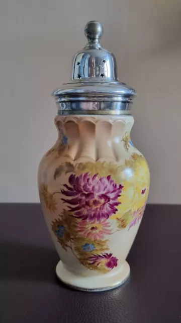 Carlton Ware W&R 1894-1926 Blush Regalia Design Sugar Shaker Chrysanthemum