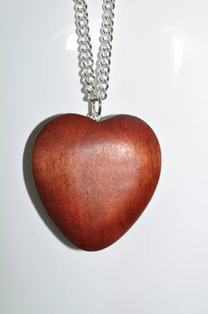 JULES SMITH 925 Silver Plated Wood Charm Large Natures Heart Necklace $75 NEW