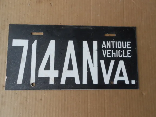 VA Virginia 714AN Antique Vehicle License Plate Single Tag Original