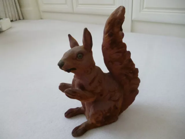 Vintage Squirrel Ornament 9.25x6" dark tan with a very cute face, reduced