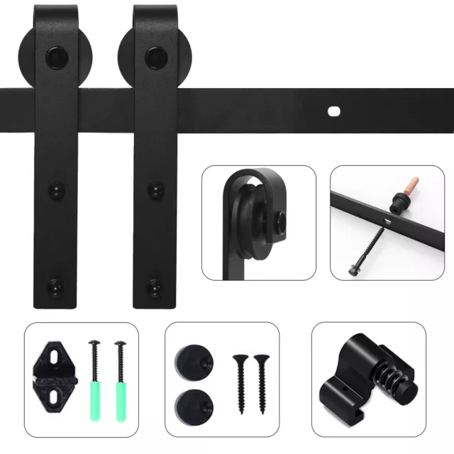 4-20FT Sliding Barn Door Hardware Closet Track Kit for Single/Double/Bypass Door 3