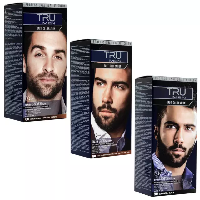 12x TRU Professional MEN Bart-Coloration Farben (12´er Pack)